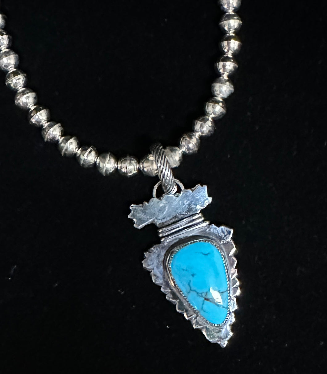 Turquoise Sterling Silver Arrowhead Necklace Pendant