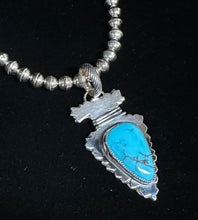 Load image into Gallery viewer, Turquoise Sterling Silver Arrowhead Necklace Pendant
