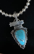 Load image into Gallery viewer, Turquoise Sterling Silver Arrowhead Necklace Pendant

