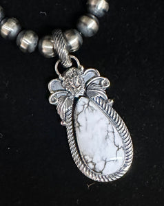 White Buffalo Turquoise Sterling Silver Necklace