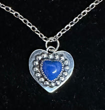 Load image into Gallery viewer, Lapis Sterling Silver Heart Necklace Pendant
