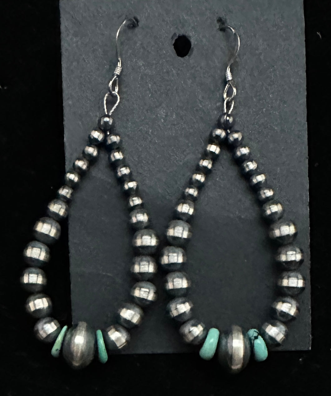 Turquoise & Navajo Pearl Sterling Silver Earrings