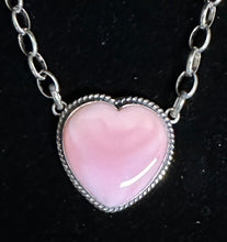 Load image into Gallery viewer, Pink Conch Shell Sterling Silver Heart Necklace Pendant
