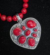 Load image into Gallery viewer, Red Sponge Coral Sterling Silver &quot;My Loving Heart&quot;
