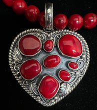 Load image into Gallery viewer, Red Sponge Coral Sterling Silver &quot;My Loving Heart&quot;
