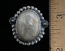 Load image into Gallery viewer, Petrified Sand Dollar Sterling Silver Ring
