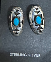 Load image into Gallery viewer, Turquoise Sterling Silver Clip Earrings
