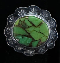Load image into Gallery viewer, Three Times Turquoise Sterling Silver Ring
