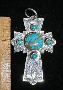 Turquoise Sterling Silver Cross Necklace/Pendant