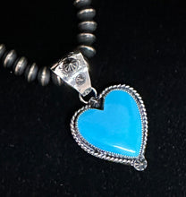 Load image into Gallery viewer, Turquoise Sterling Silver Heart Necklace Pendant
