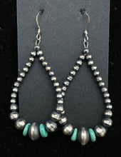 Load image into Gallery viewer, Navajo Pearl &amp; Turquoise Sterling Silver Earrings
