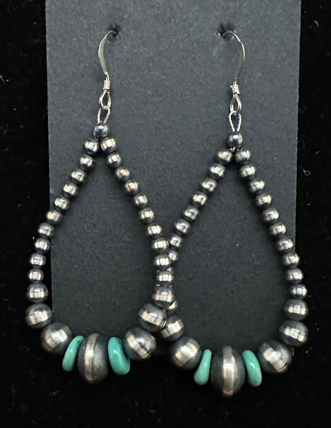 Navajo Pearl & Turquoise Sterling Silver Earrings