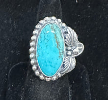 Load image into Gallery viewer, I created this Battle Mountain Turquoise ring in the studio yesterday for a photo shoot and video. 
