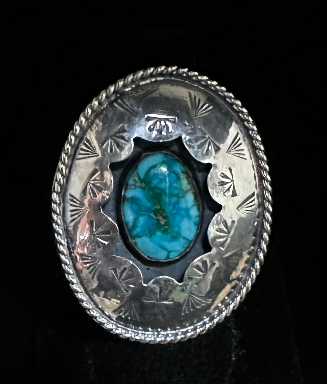 Sonoran Mountain Turquoise Sterling Silver Shadowbox Ring