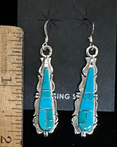 Turquoise Inlay Sterling Silver Earrings