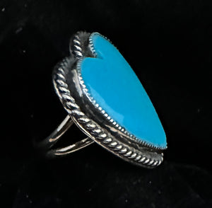 Turquoise Heart Sterling Silver Ring