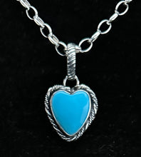 Load image into Gallery viewer, Turquoise Sterling Silver Heart Necklace
