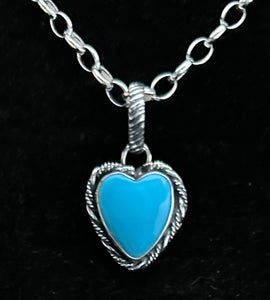 Turquoise Sterling Silver Heart Necklace