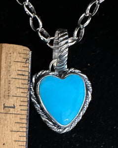 Turquoise Sterling Silver Heart Necklace