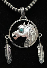 Load image into Gallery viewer, Turquoise Sterling Silver Spirit Horse Necklace Pendant
