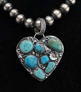 Turquoise Sterling Silver "My Joyful Heart" Necklace Pendant