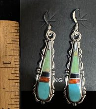 Load image into Gallery viewer, Multi Stone Inlay Sterling Silver Earrings
