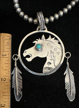 Load image into Gallery viewer, Turquoise Sterling Silver Spirit Horse Necklace Pendant

