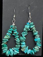 Load image into Gallery viewer, Turquoise Nugget Sterling Silver Hoop Earrings
