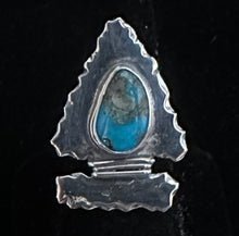 Load image into Gallery viewer, Turquoise Sterling Silver Arrowhead Ring
