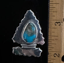Load image into Gallery viewer, Turquoise Sterling Silver Arrowhead Ring
