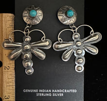 Load image into Gallery viewer, Turquoise Sterling Silver Dragonfly Post Earrings
