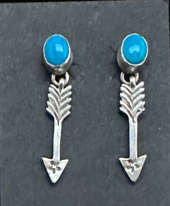 Turquoise Sterling Silver Arrow Earrings