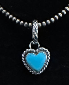 Turquoise Sterling Silver Heart Necklace Pendant