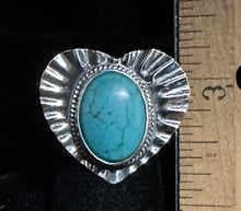 Load image into Gallery viewer, Heart Turquoise Sterling Silver Ring
