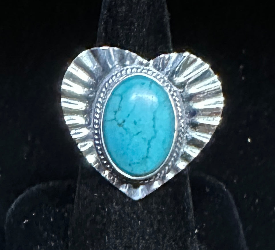 Heart Turquoise Sterling Silver Ring