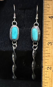 Turquoise Sterling Silver Icicle Earrings