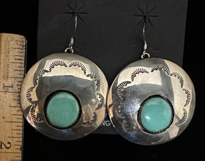 Turquoise Sterling Silver Shadowbox Earrings