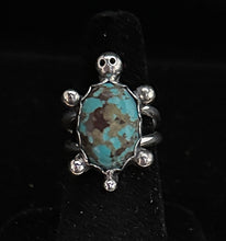 Load image into Gallery viewer, Turquoise Sterling Silver Turtle Ring
