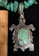 Load image into Gallery viewer, Turquoise Sterling Silver Turtle Necklace Pendant
