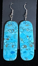 Load image into Gallery viewer, Turquoise Sterling Silver Slab Earrings
