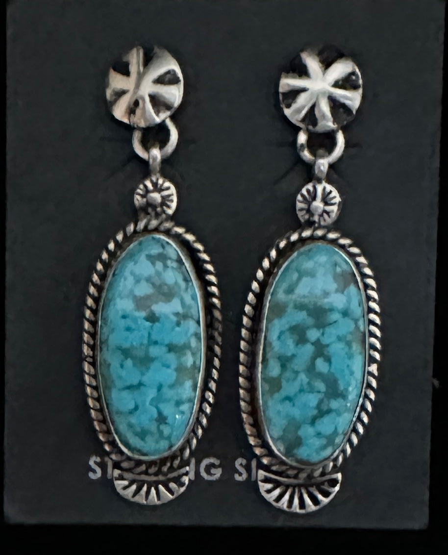 Turquoise Sterling Silver Post Earrings