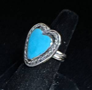 Turquoise Sterling Silver Heart Ring