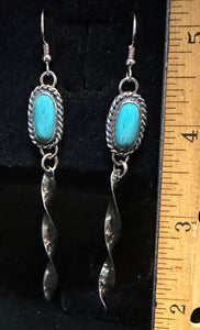 Turquoise Sterling Silver icicle Earrings
