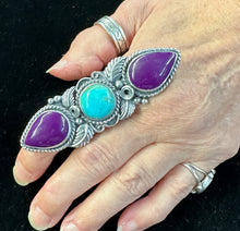 Load image into Gallery viewer, Turquoise &amp; Sugilite Sterling Silver Ring
