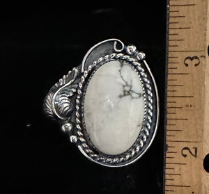 White Buffalo Turquoise Sterling Silver Ring