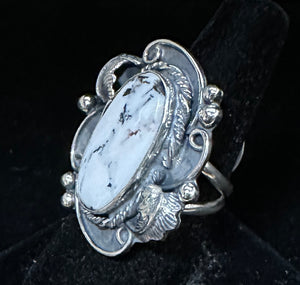 White Buffalo Turquoise Sterling Silver Ring