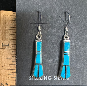 Turquoise Inlay Sterling Silver Earrings