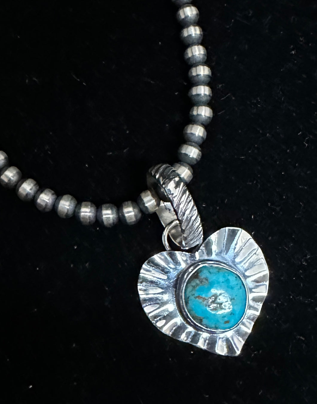 Turquoise Sterling Silver Heart Necklace Pendant