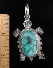 Load image into Gallery viewer, Chrysolite Sterling Silver Turtle Necklace Pendant
