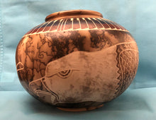 Load image into Gallery viewer, Eagle Horse Hair Pottery Bowl
